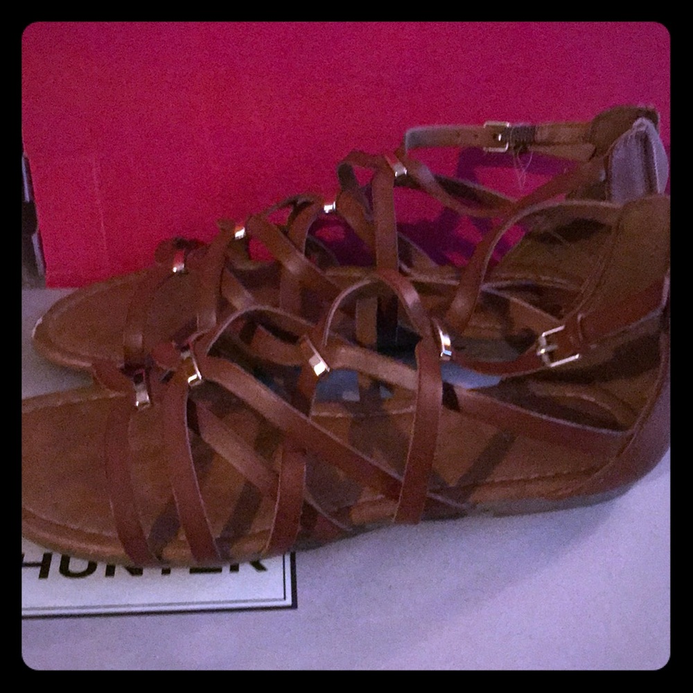 Tan gladiator sandals